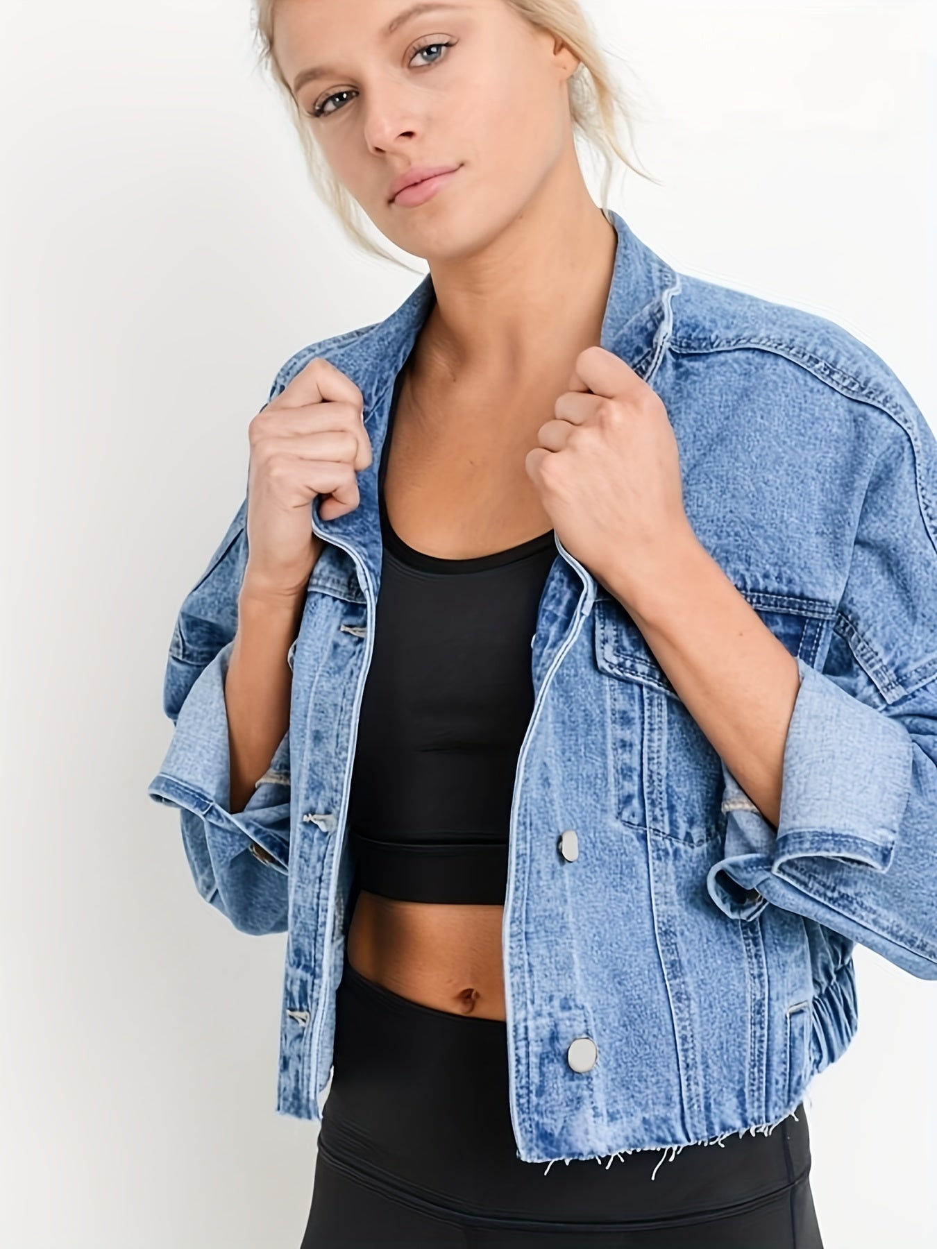 Women’s Cropped Oversized Denim Jacket