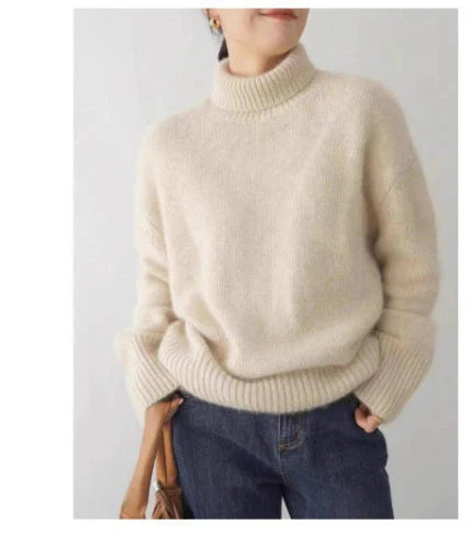 Soft Knit Turtleneck Sweater with Relaxed Silhouette
