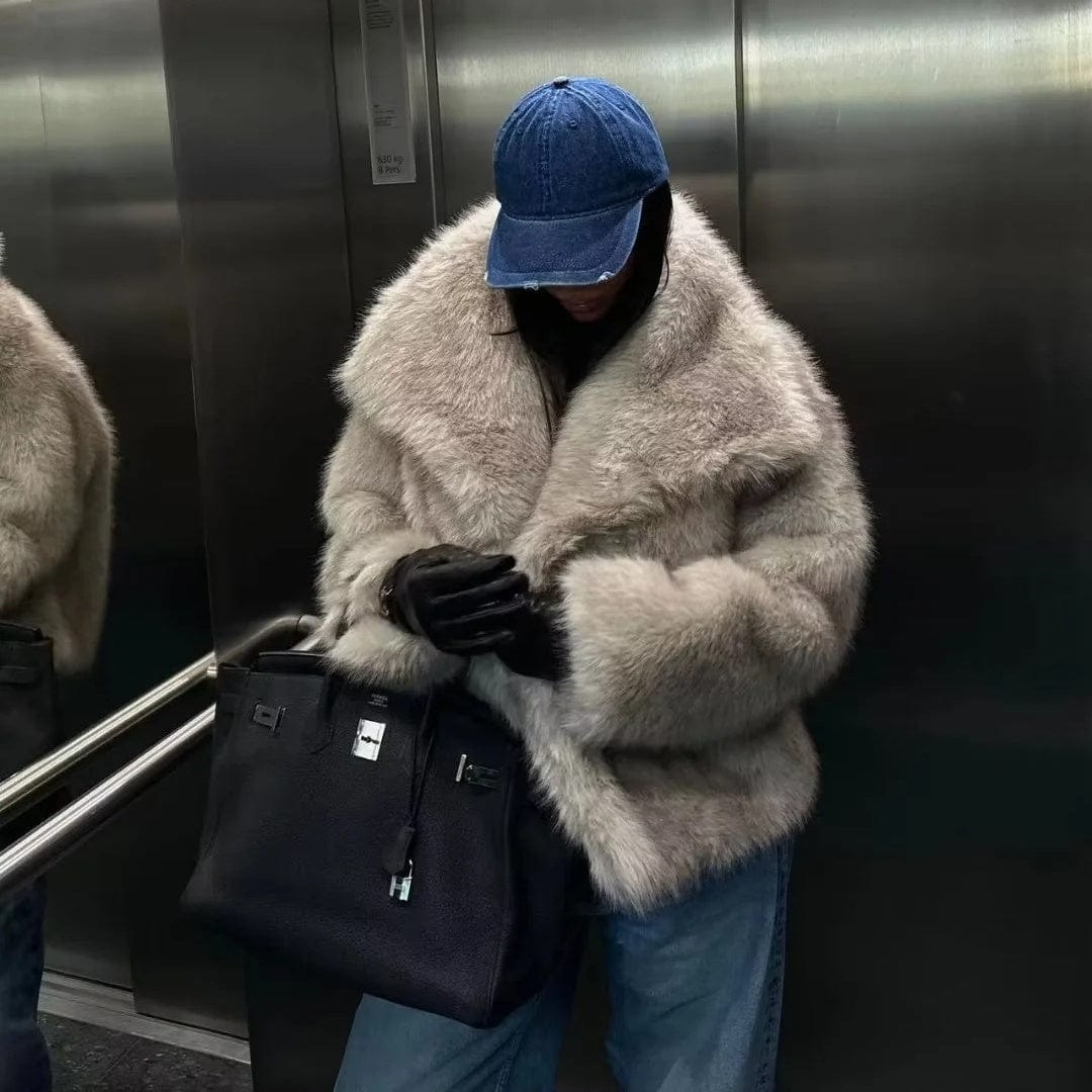 Women’s Luxury Faux Fur Plush Winter Jacket