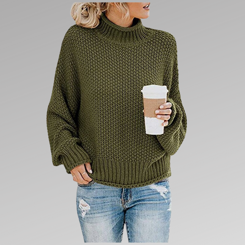 Chunky Knit Turtleneck Sweater for Women