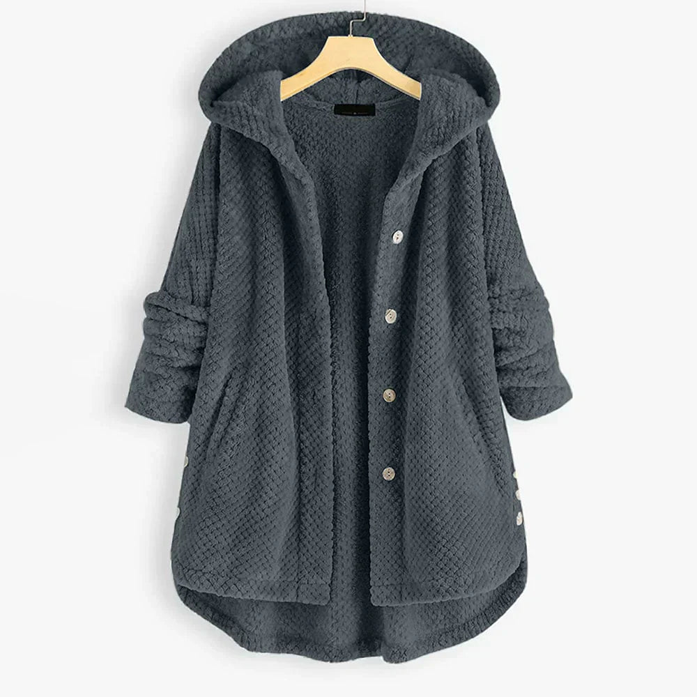 Cozy Hooded Sherpa Button Cardigan Jacket