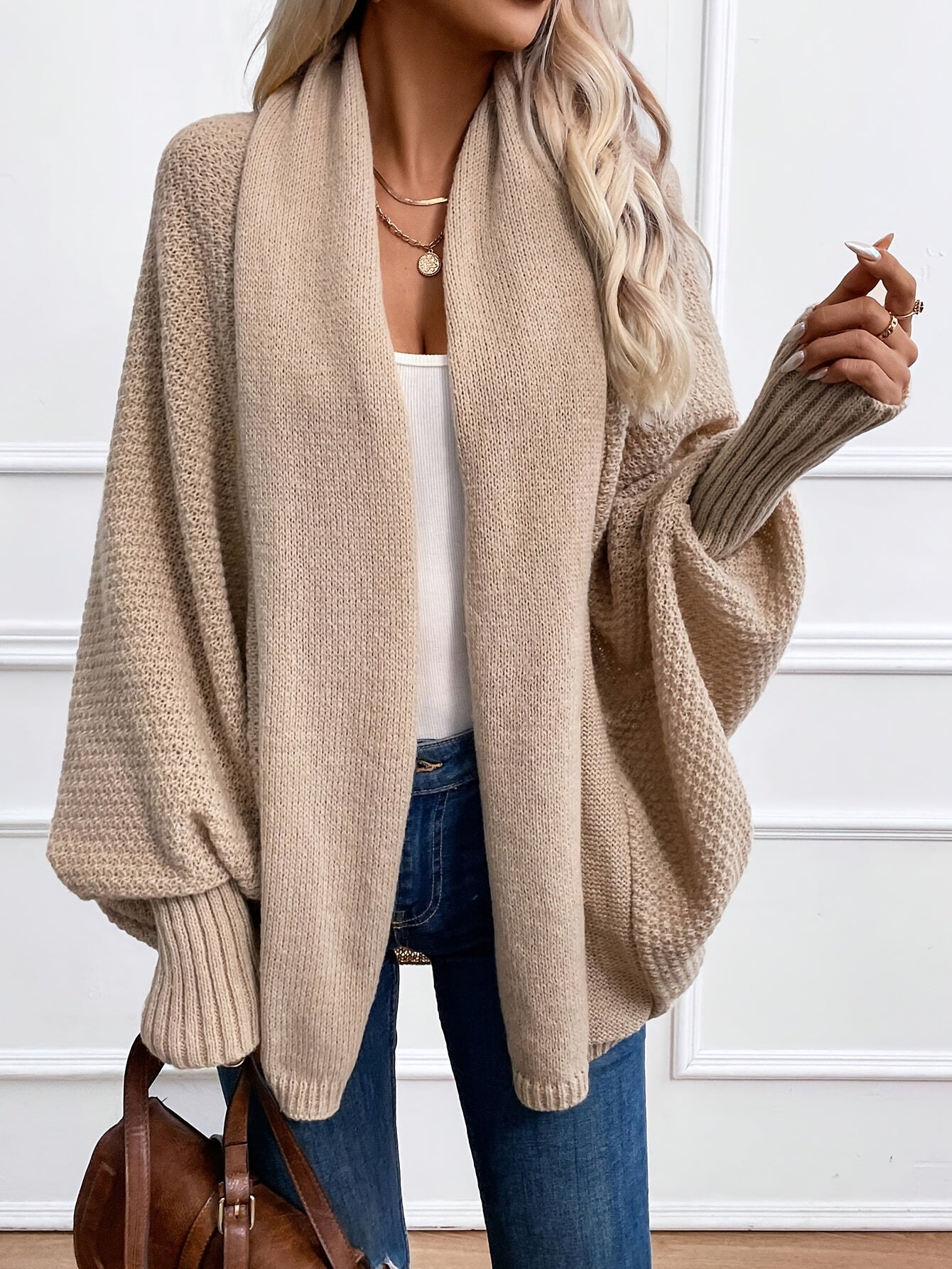 Women’s Cozy Chunky Knit Open-Front Cardigan