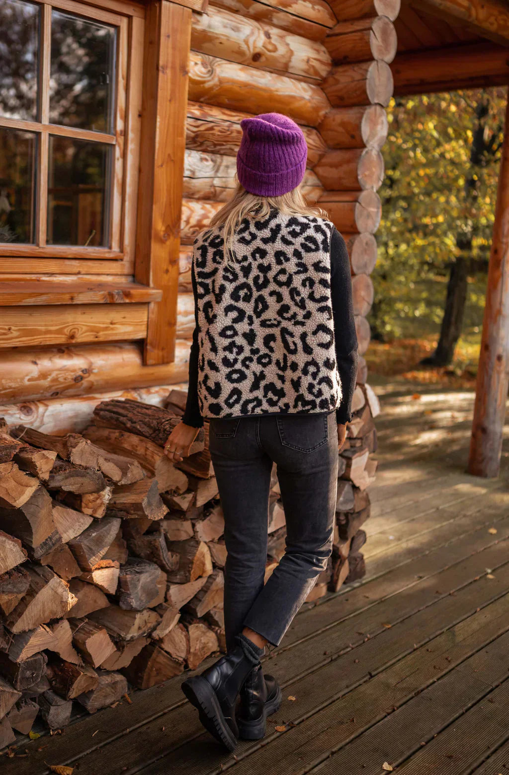 Leopard Print Sherpa Vest for Cozy Layered Style