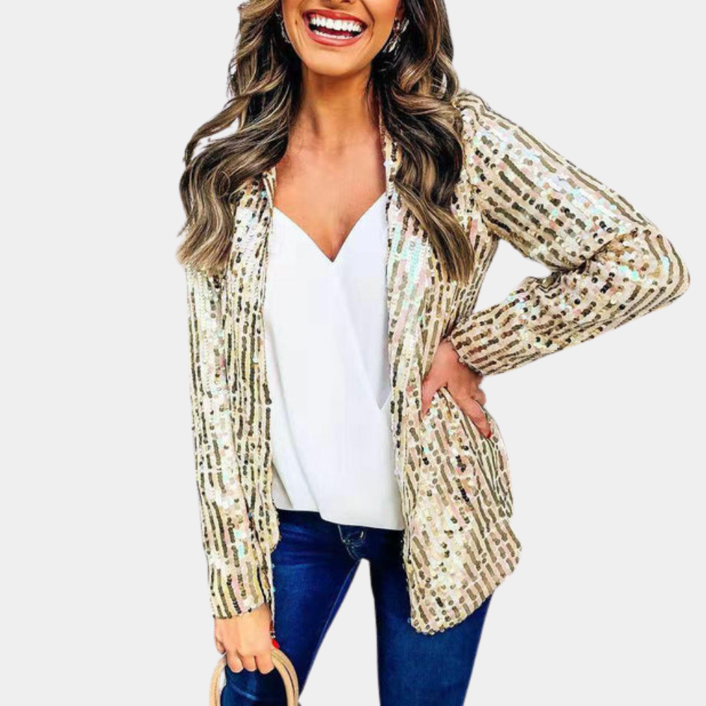 Sequin Open Front Blazer Jacket
