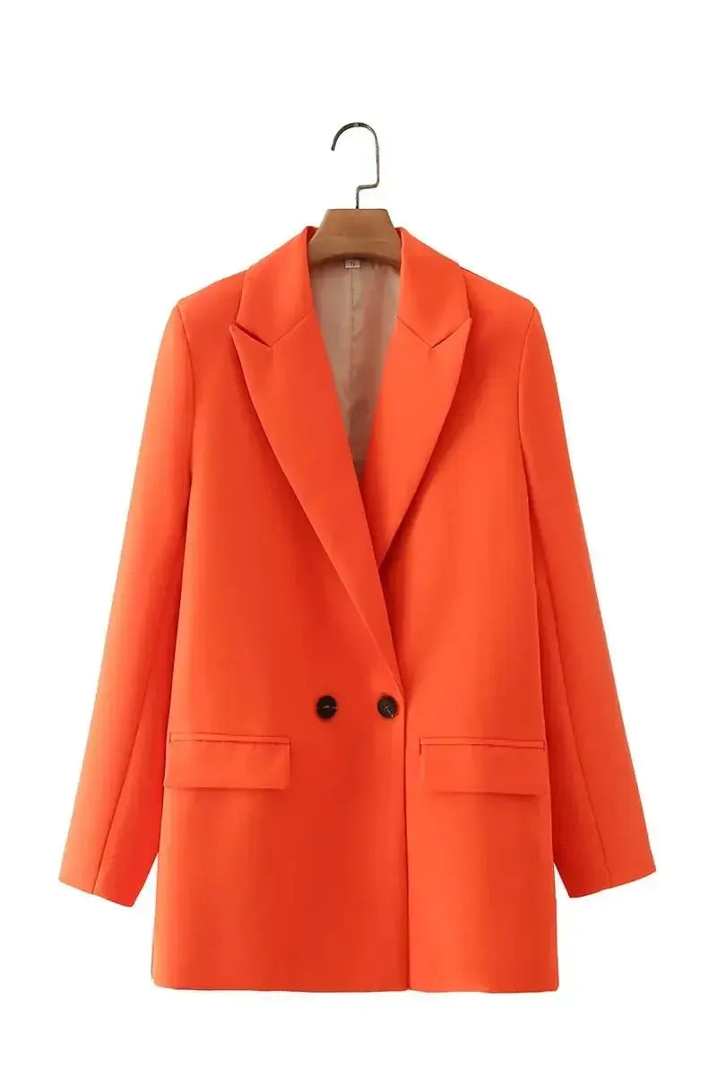 Relaxed Tailored Blazer with Open Front and Structured Fit