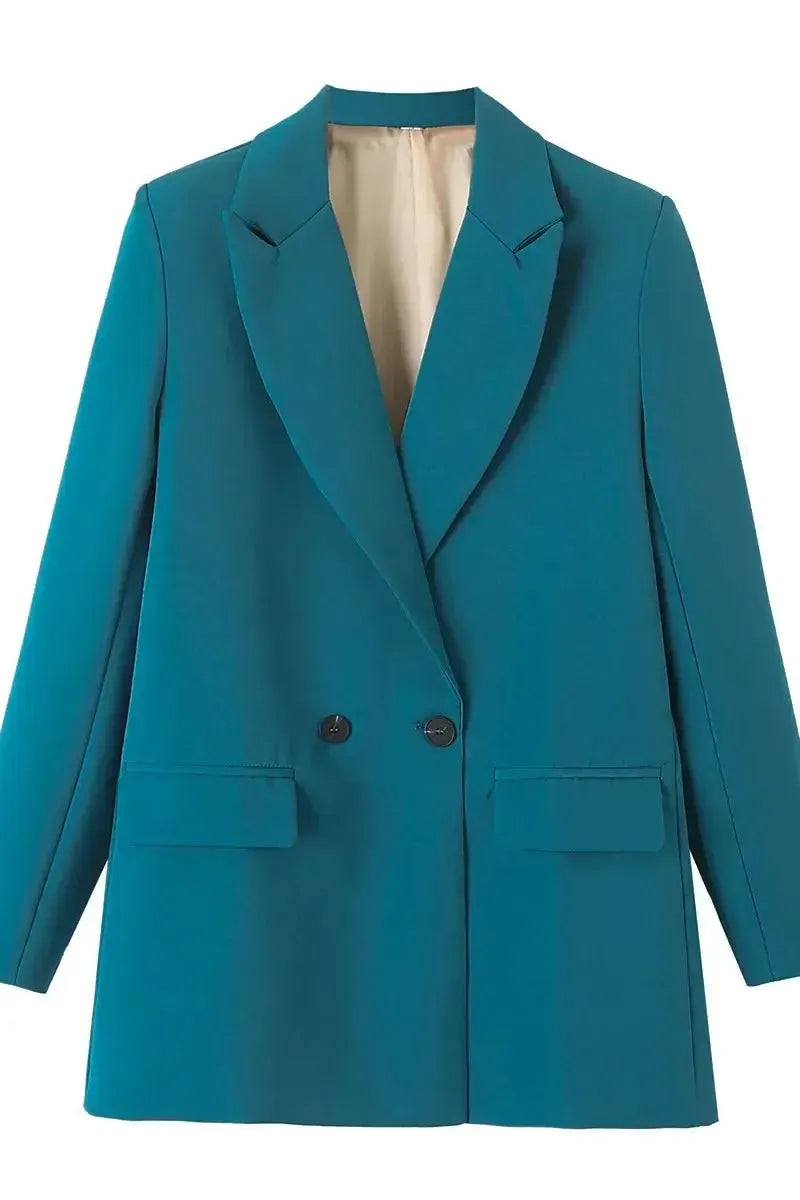 Relaxed Tailored Blazer with Open Front and Structured Fit
