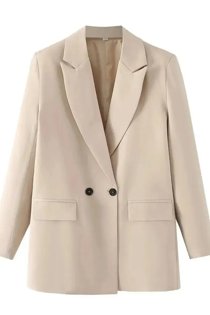 Relaxed Tailored Blazer with Open Front and Structured Fit