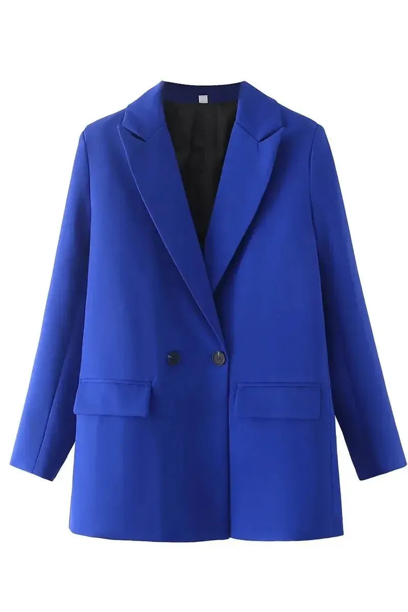 Relaxed Tailored Blazer with Open Front and Structured Fit