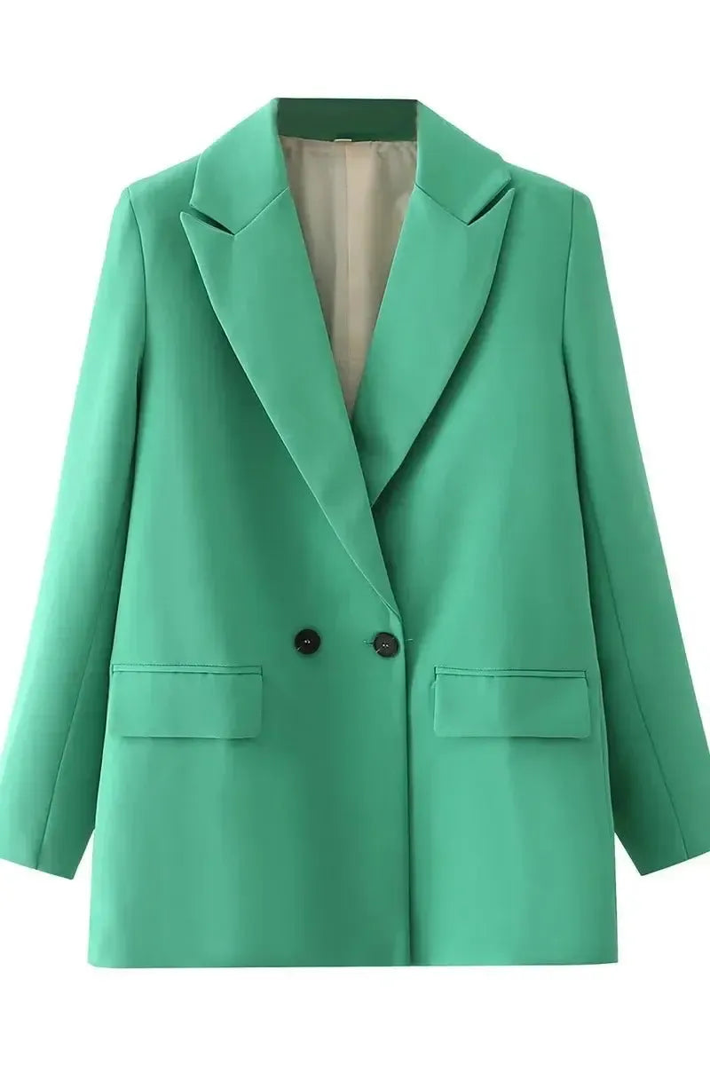 Relaxed Tailored Blazer with Open Front and Structured Fit