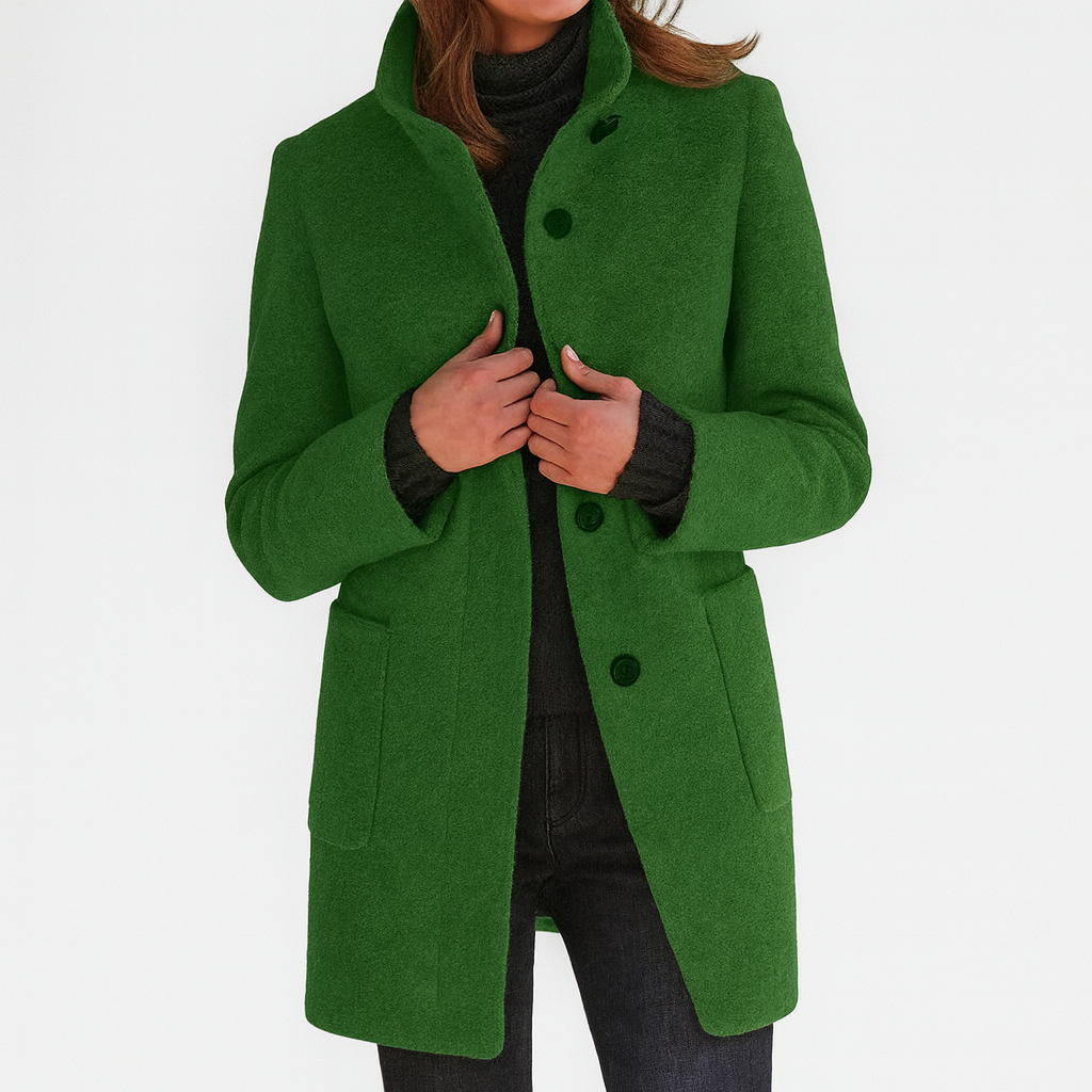 Classic Wool-Blend Single-Breasted Winter Coat