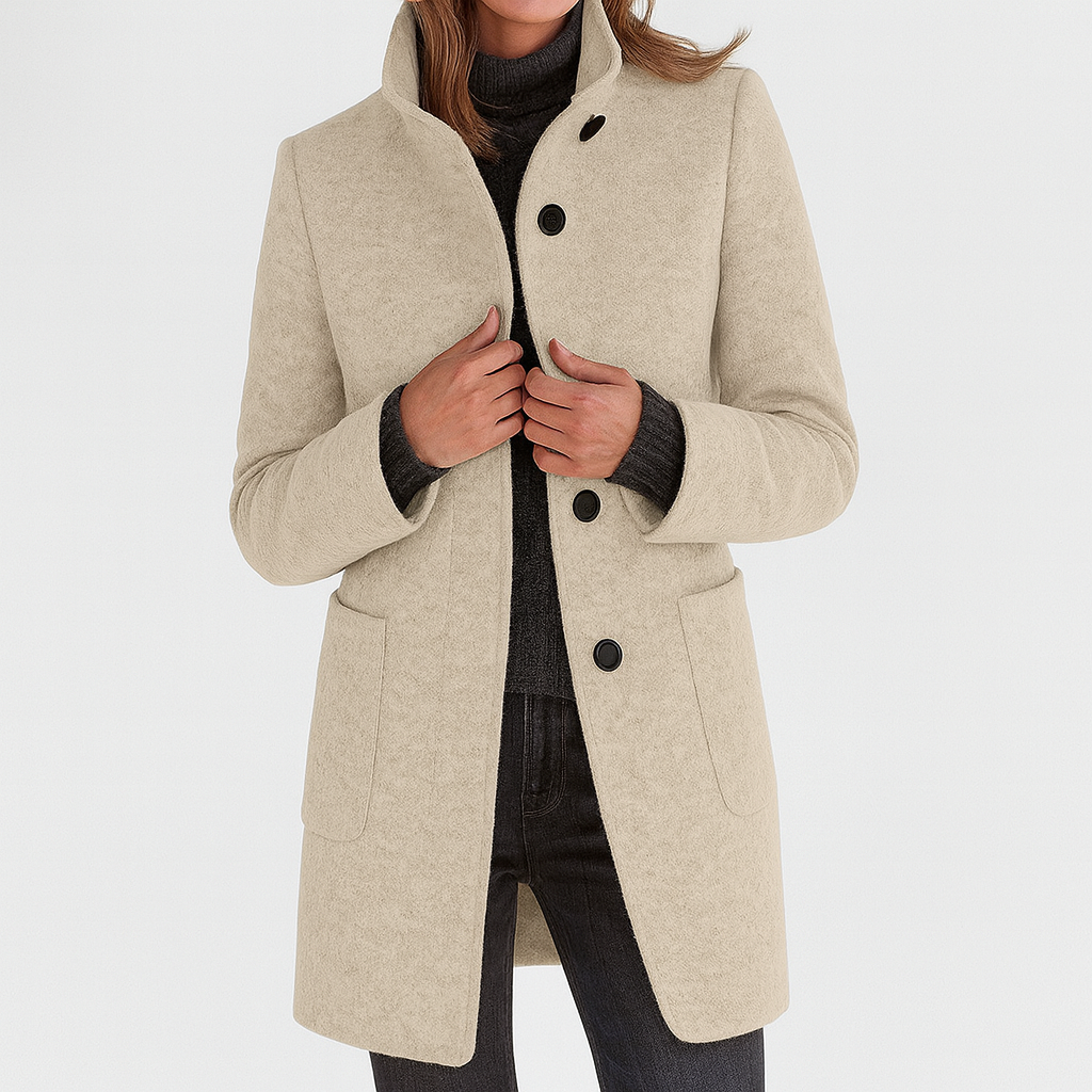 Classic Wool-Blend Single-Breasted Winter Coat