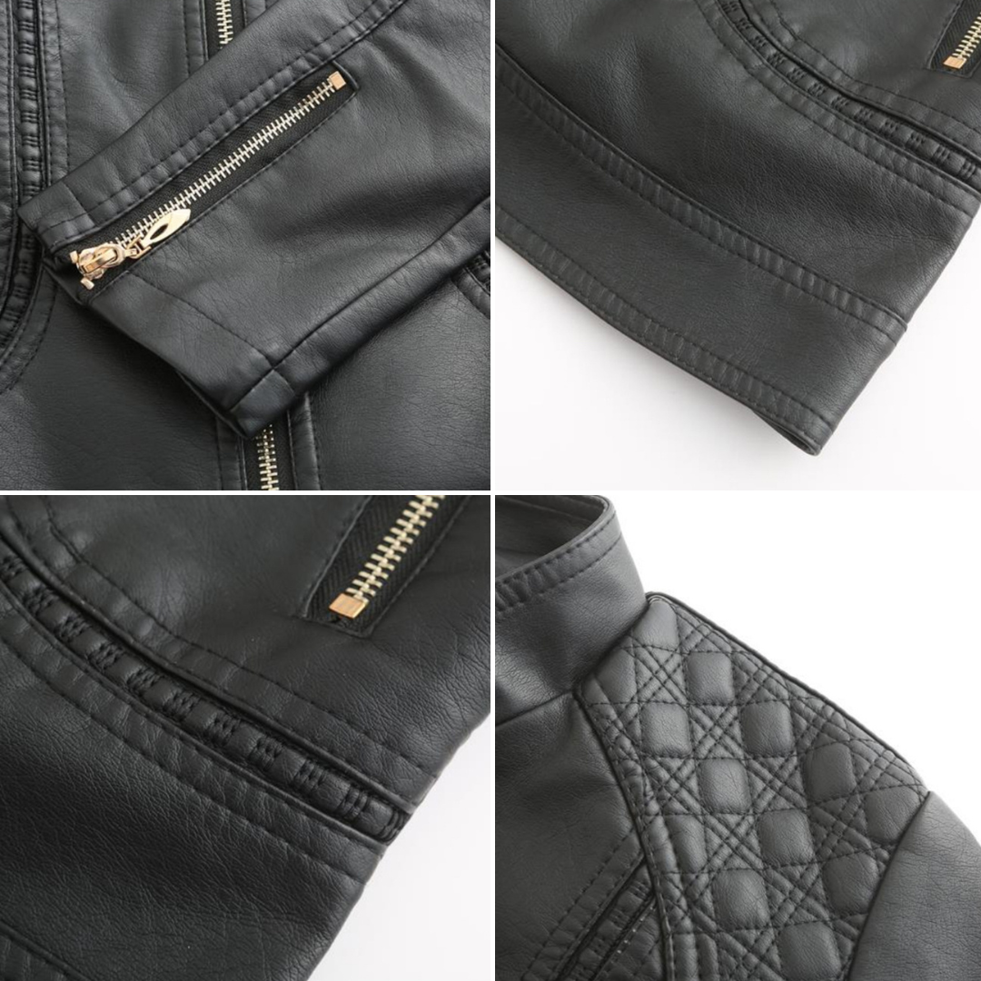 Women’s Quilted Faux Leather Moto Jacket