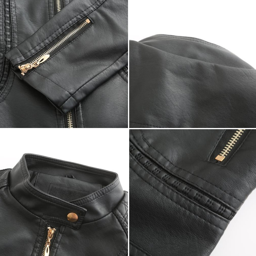 Women’s Quilted Faux Leather Moto Jacket