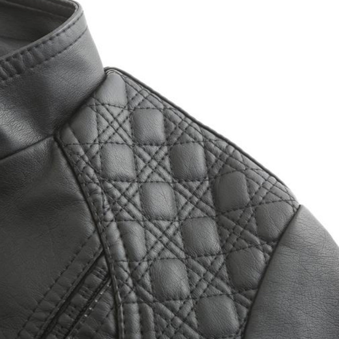 Women’s Quilted Faux Leather Moto Jacket