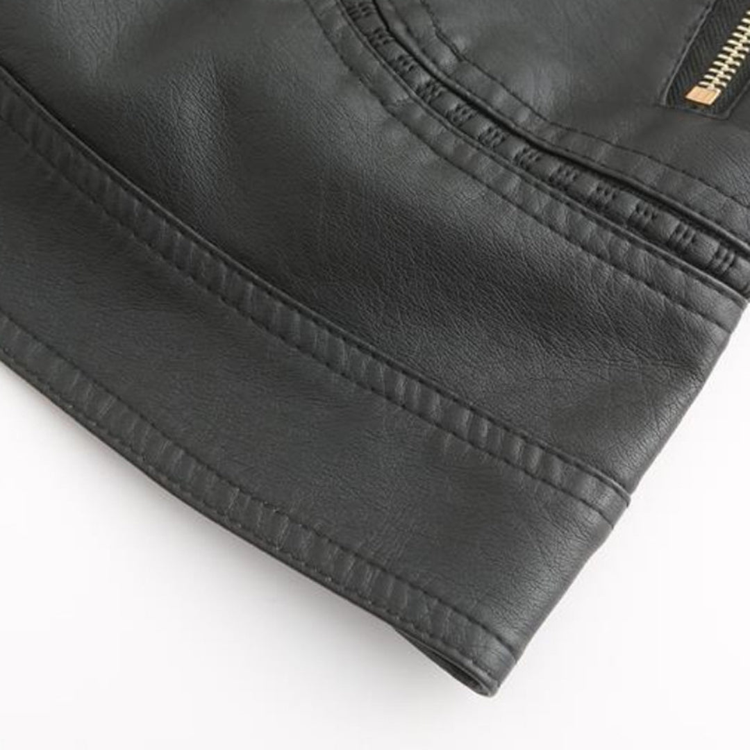 Women’s Quilted Faux Leather Moto Jacket