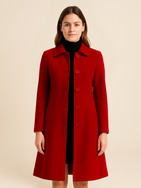 Elegant Long Wool Blend Coat for Women