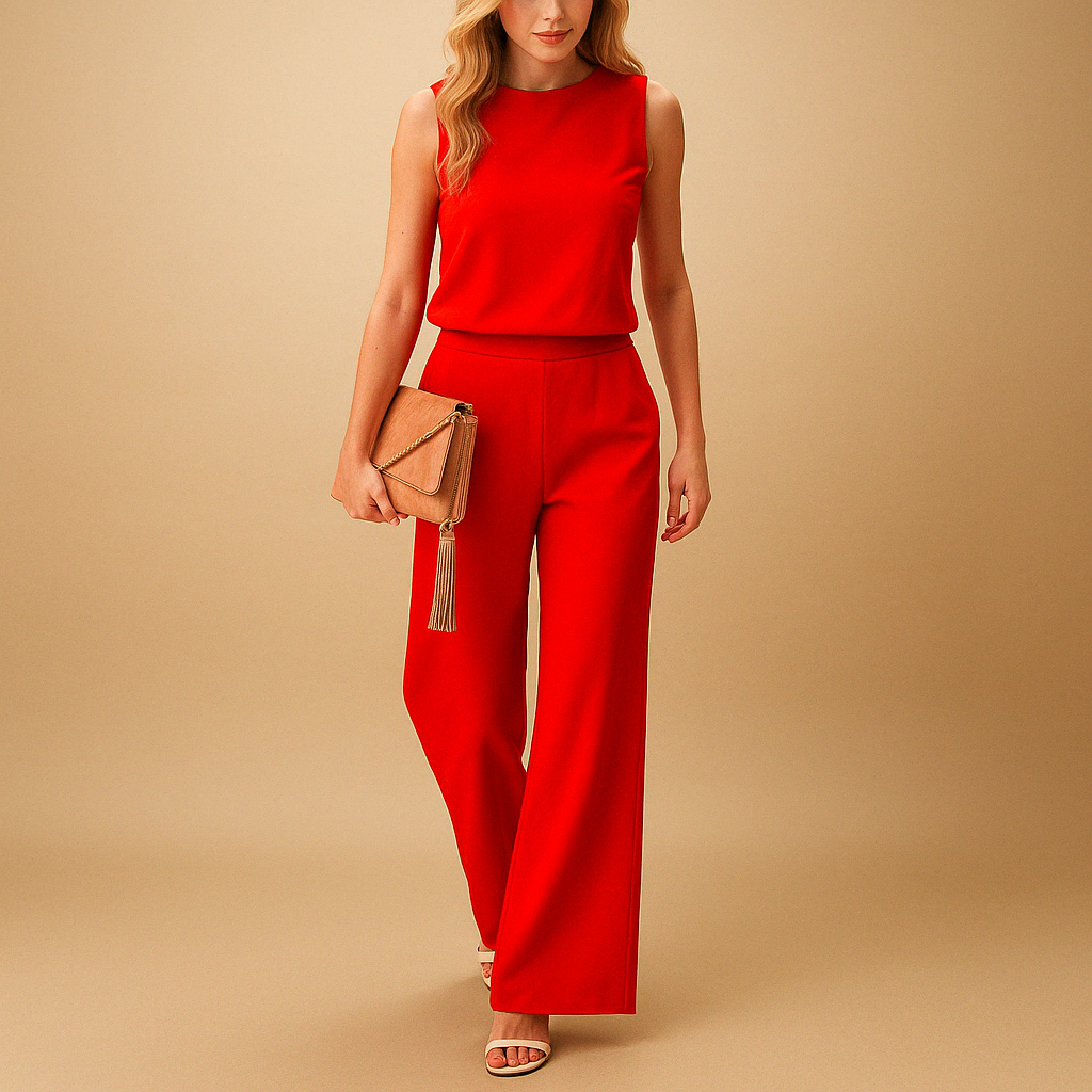 Sleeveless Belted Wide-Leg Jumpsuit