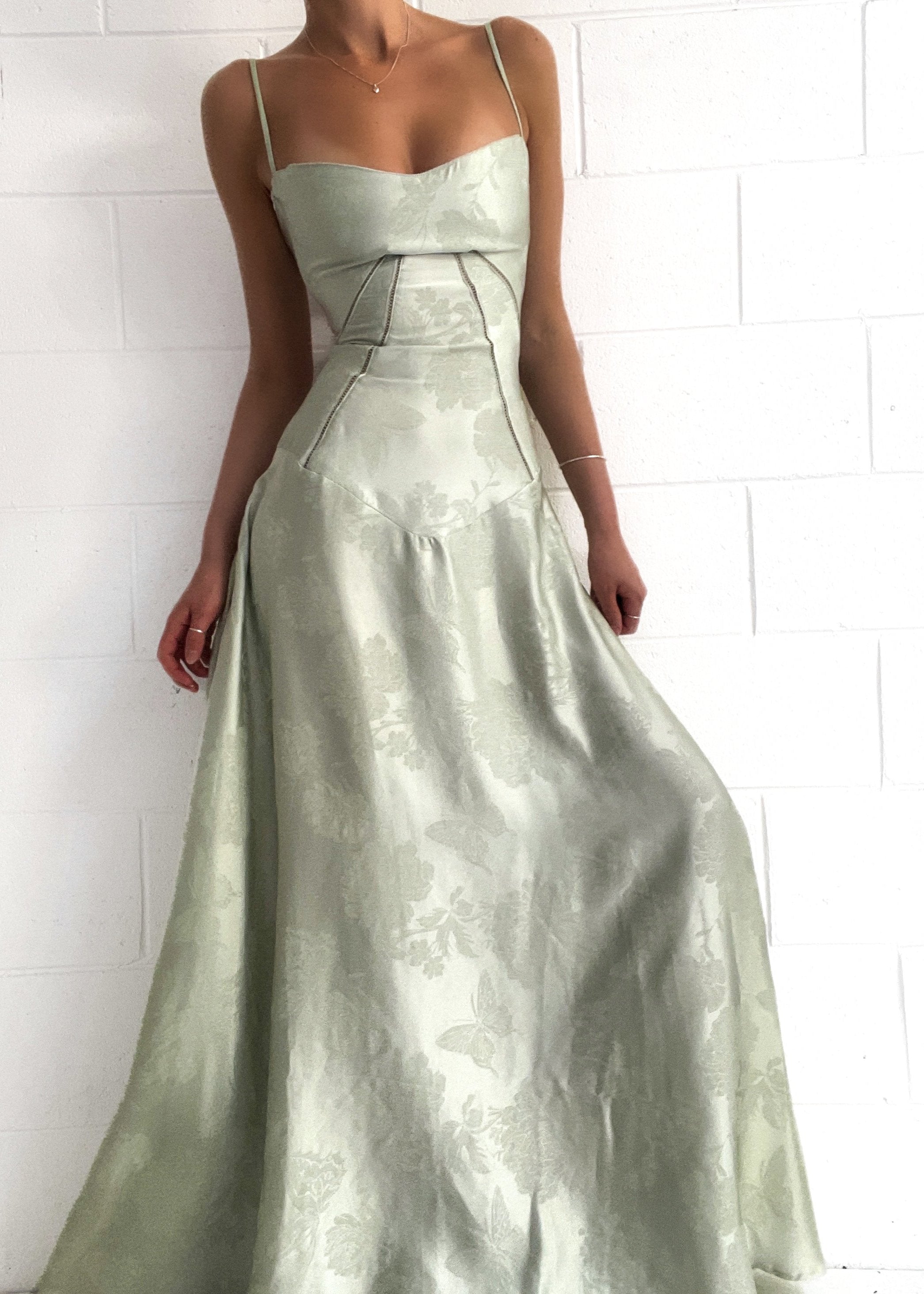 Elegant Satin A-Line Maxi Dress with Spaghetti Straps