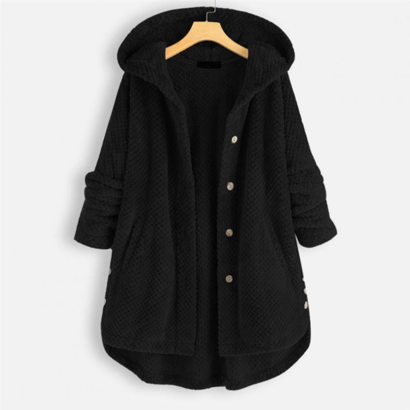 Cozy Hooded Sherpa Button Cardigan Jacket