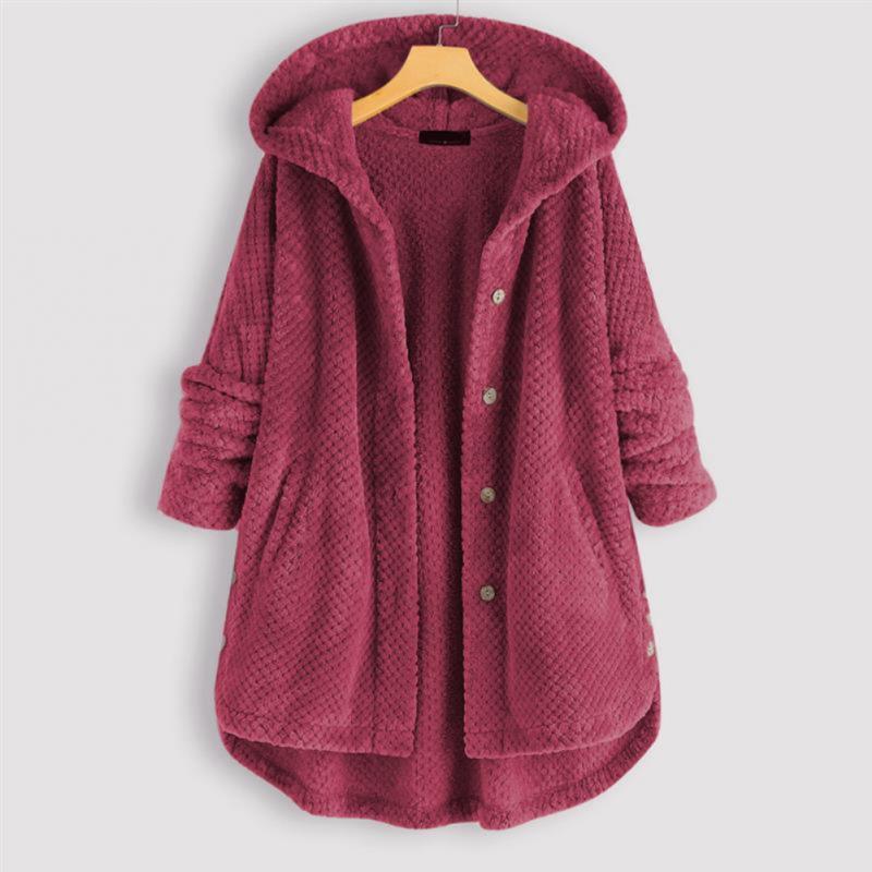 Cozy Hooded Sherpa Button Cardigan Jacket