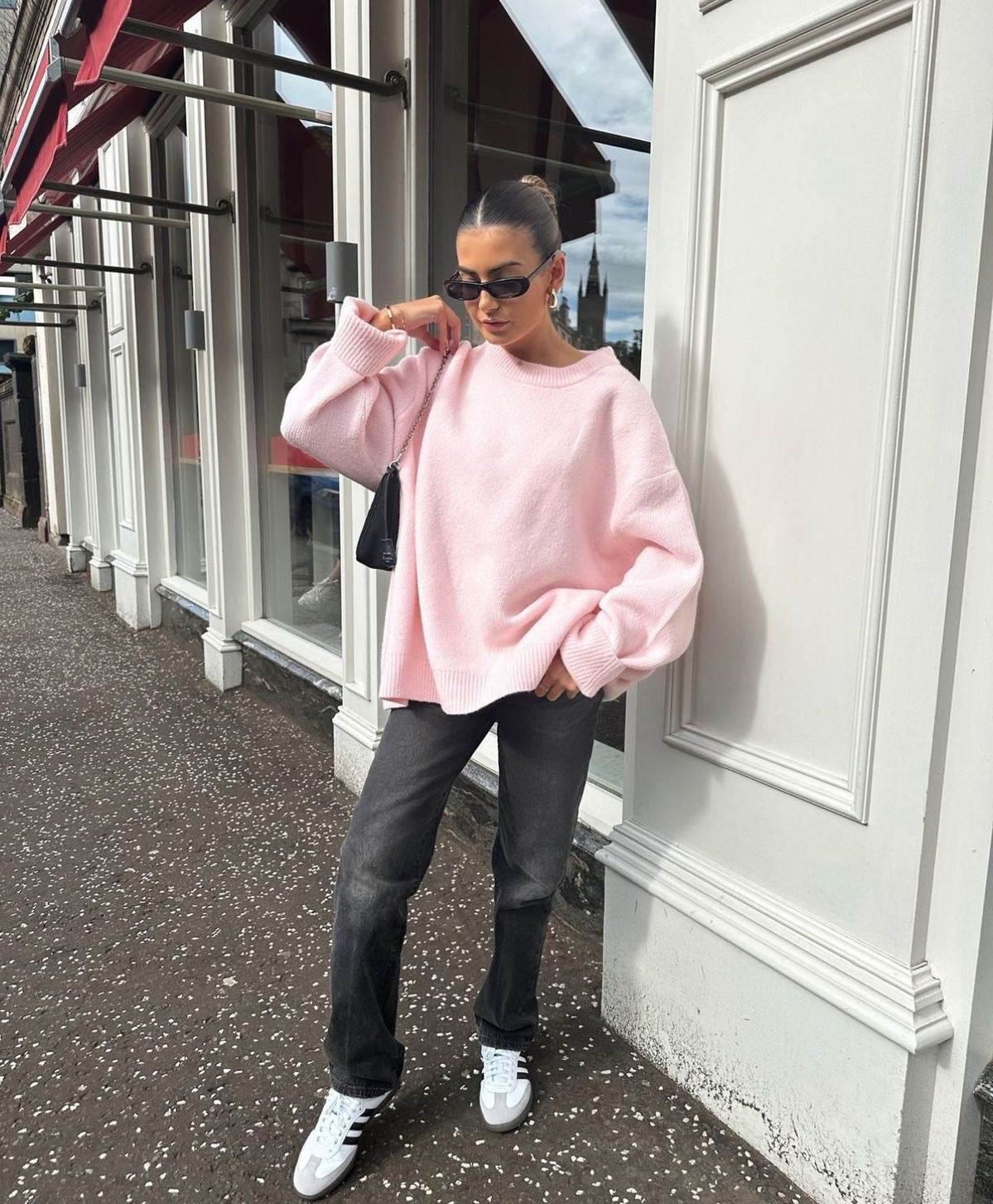 Soft Oversized Crewneck Knit Sweater