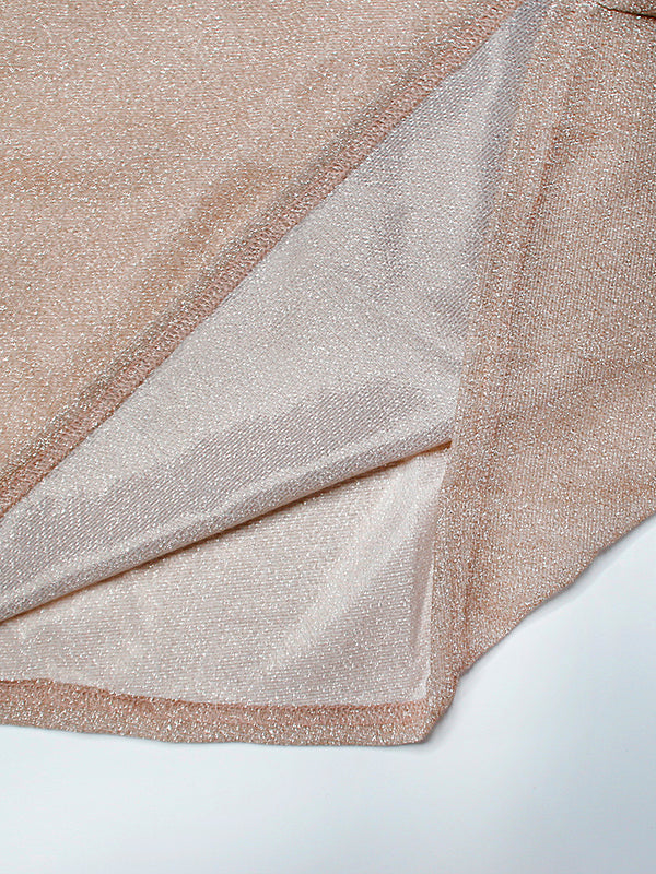 Elegant Shimmer Long Sleeve Maxi Dress with Belted Waist