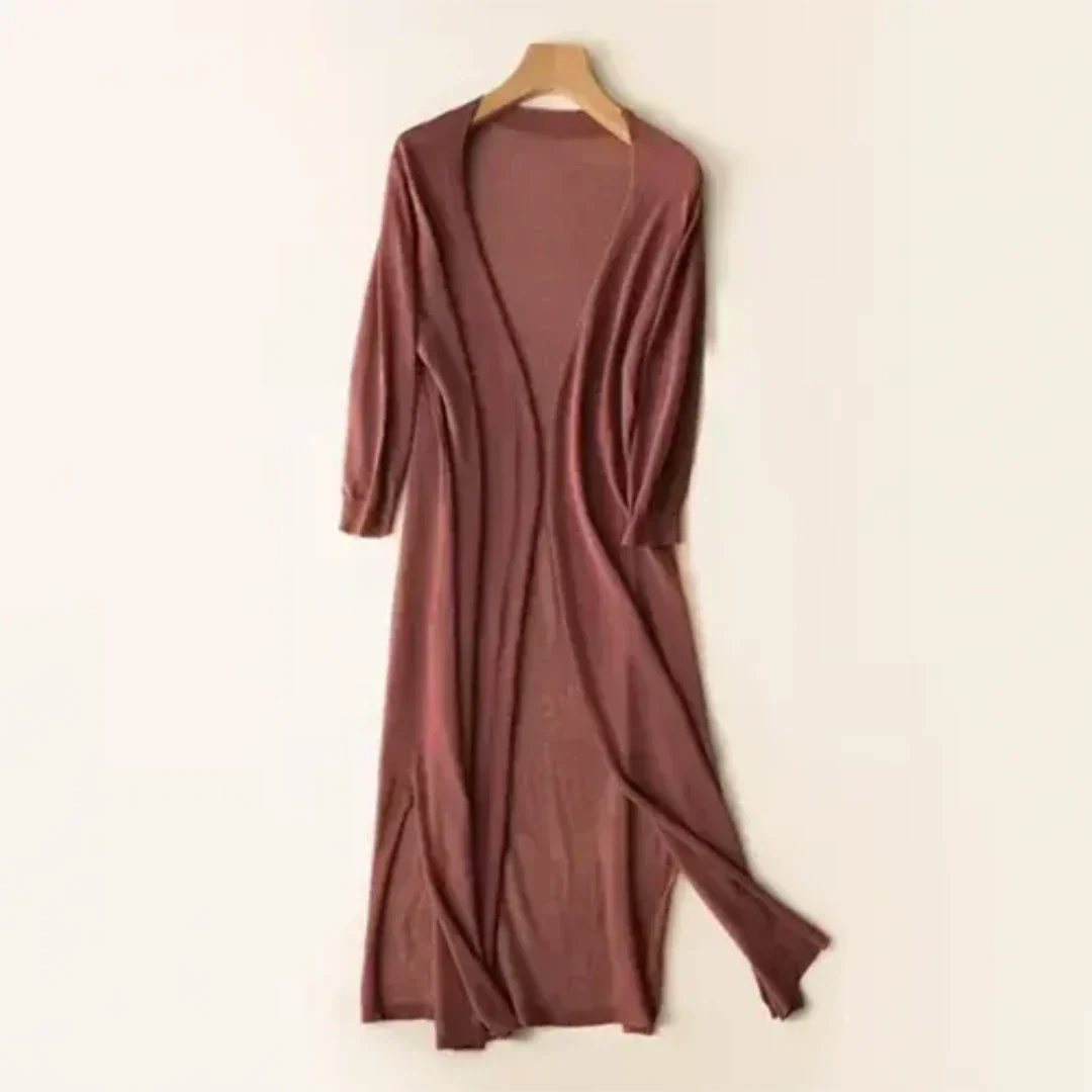 Long Open-Front Knit Cardigan – Lightweight Layering Duster for Everyday Comfort