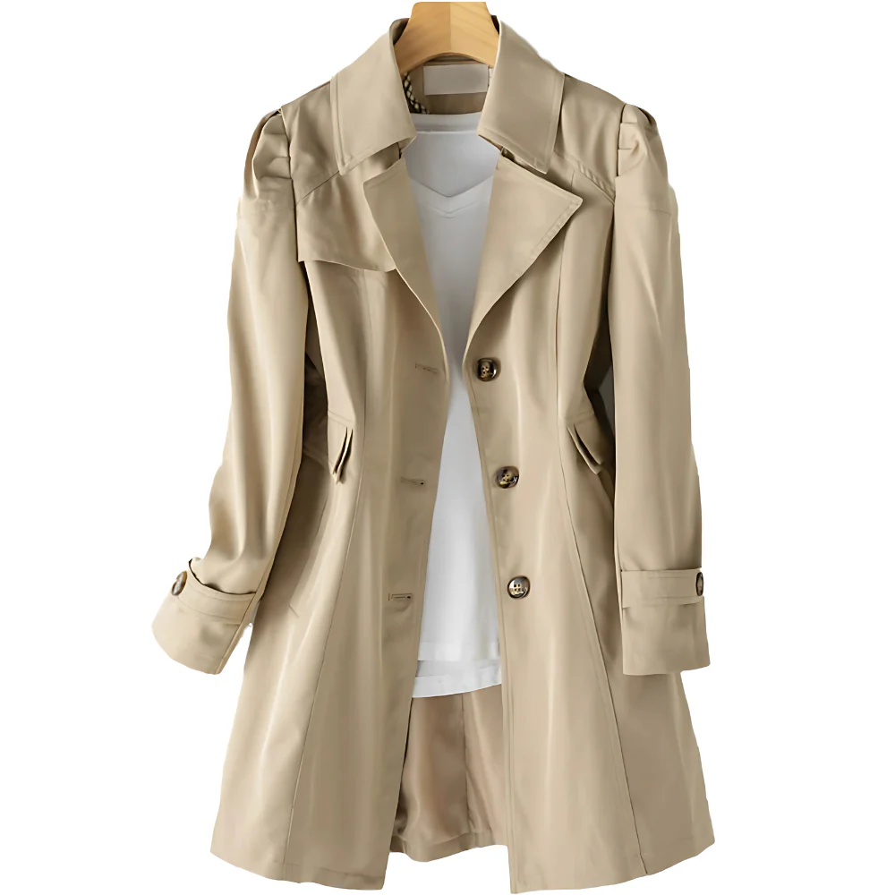 Women’s Classic Lightweight Button Trench Coat