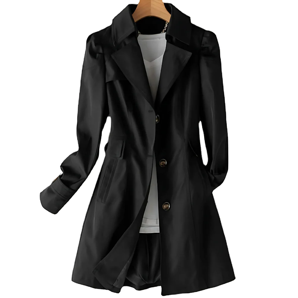 Women’s Classic Lightweight Button Trench Coat