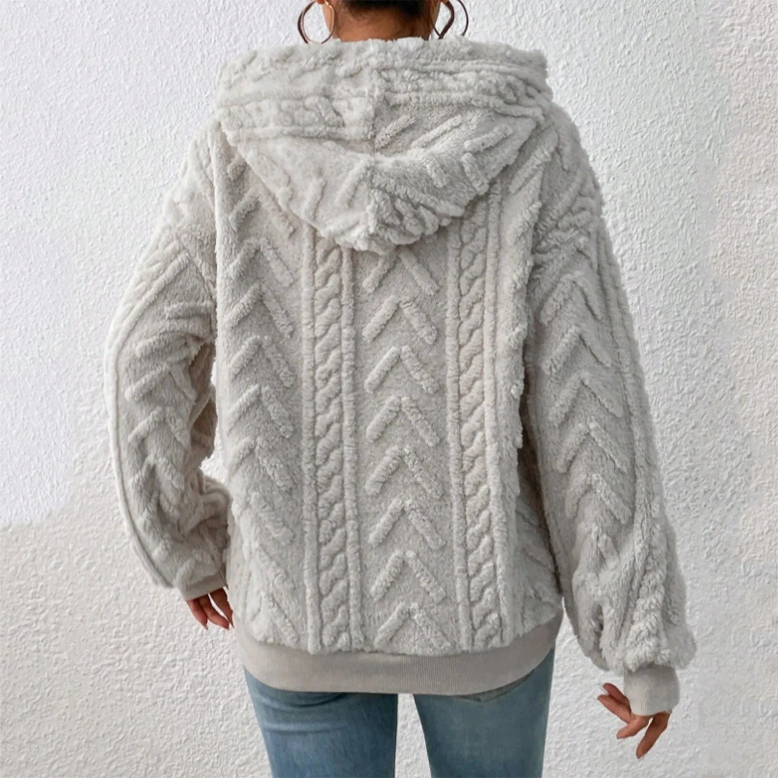 Women’s Cable-Knit Hooded Sweater for Cozy Warm Everyday Style