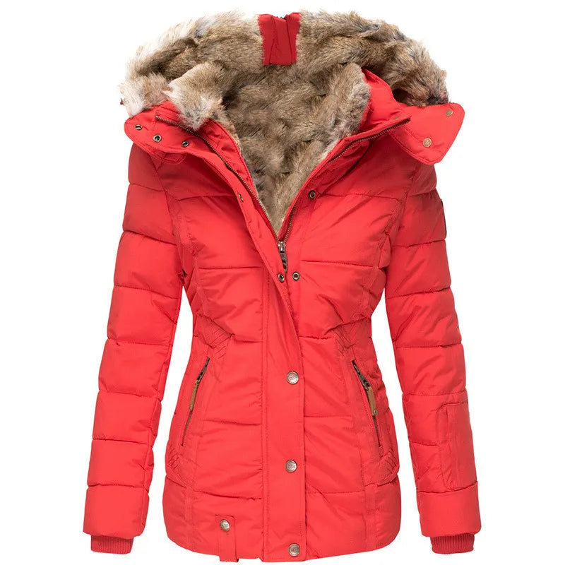 Faux Fur Hooded Puffer Coat for Warm Winter Comfort