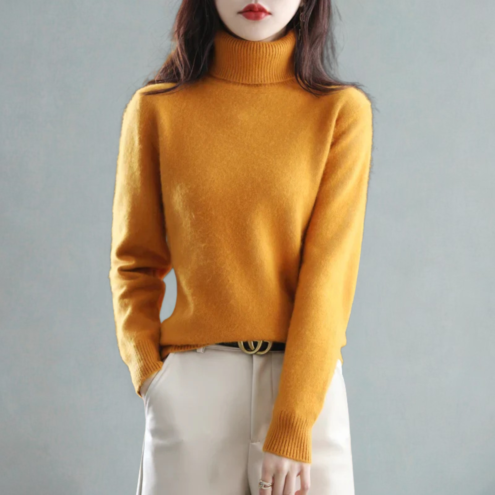 Elegant Soft Knit Turtleneck Sweater
