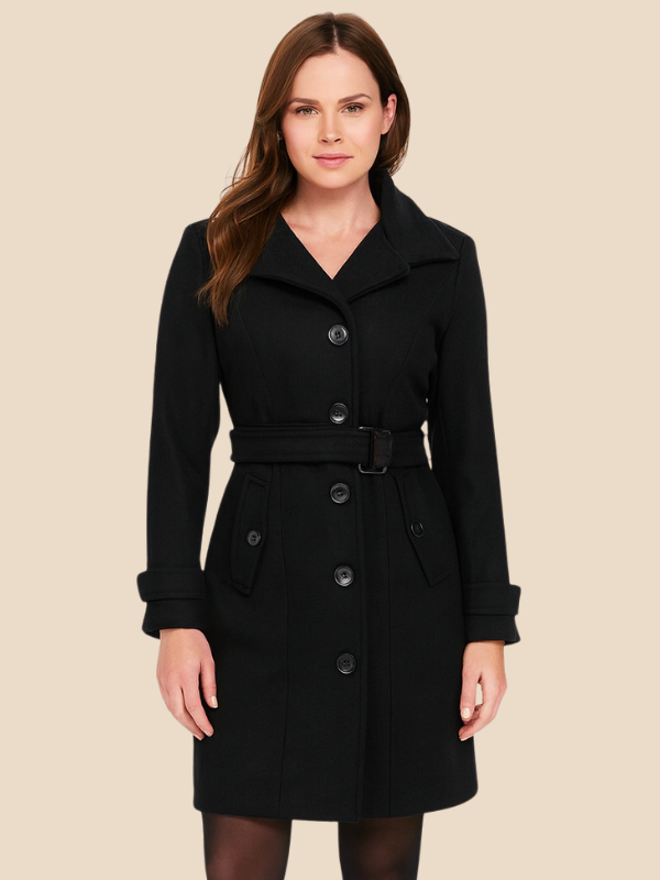 Women’s Double-Breasted Belted Mid-Length Coat