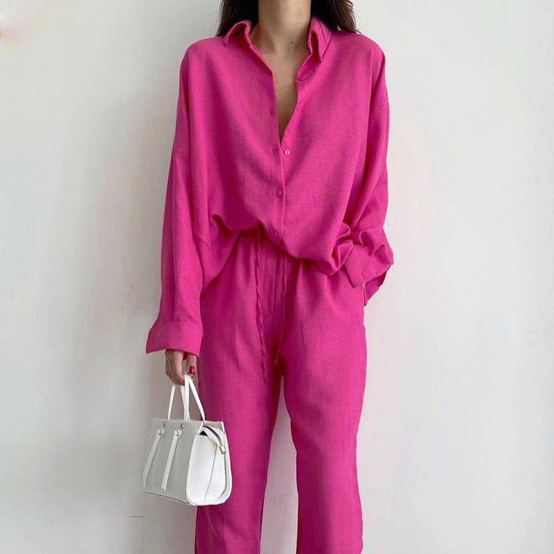 Relaxed Button-Up Long Sleeve Jumpsuit