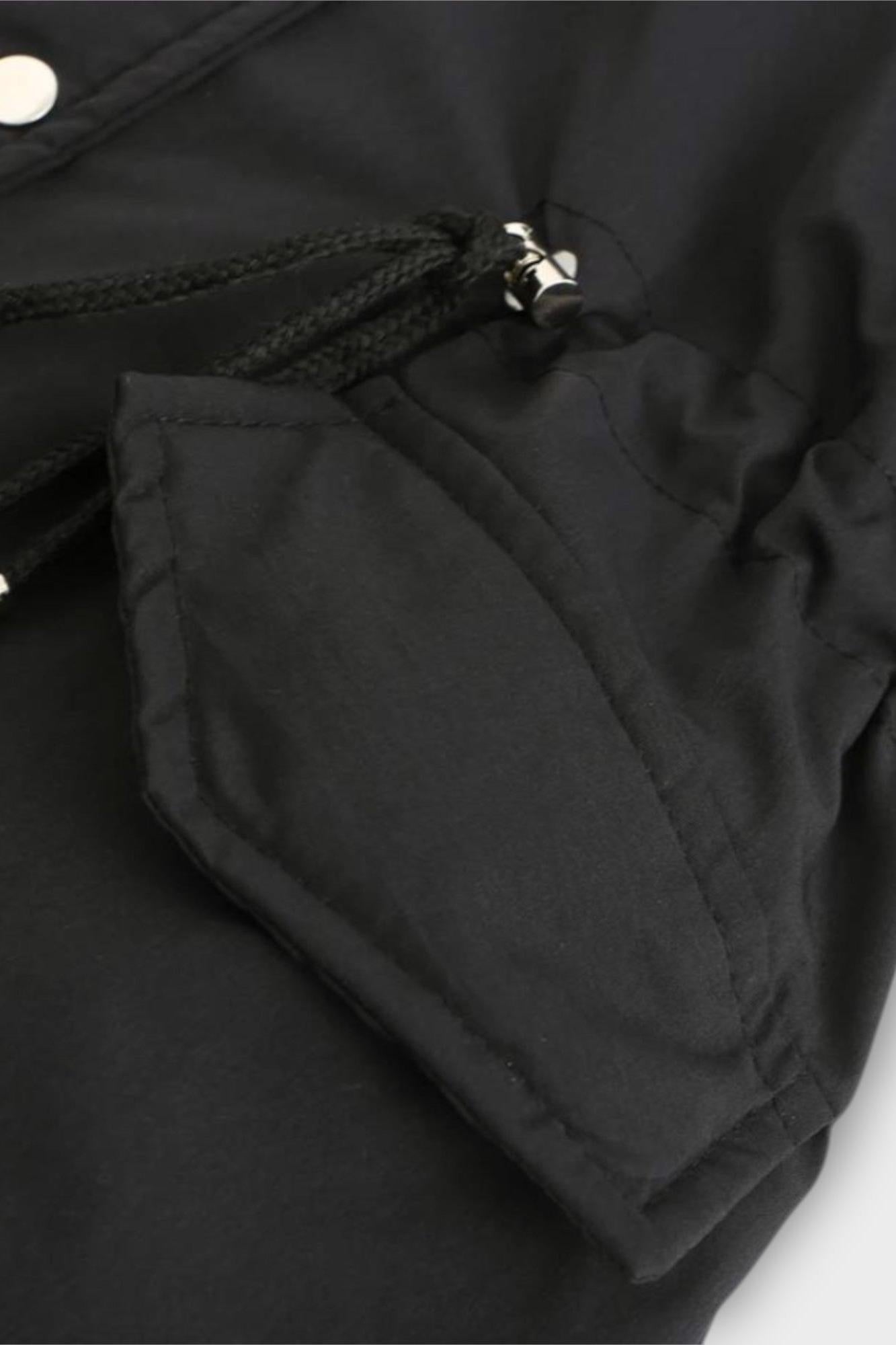 Faux Fur Lined Hooded Parka Coat with Drawstring Waist