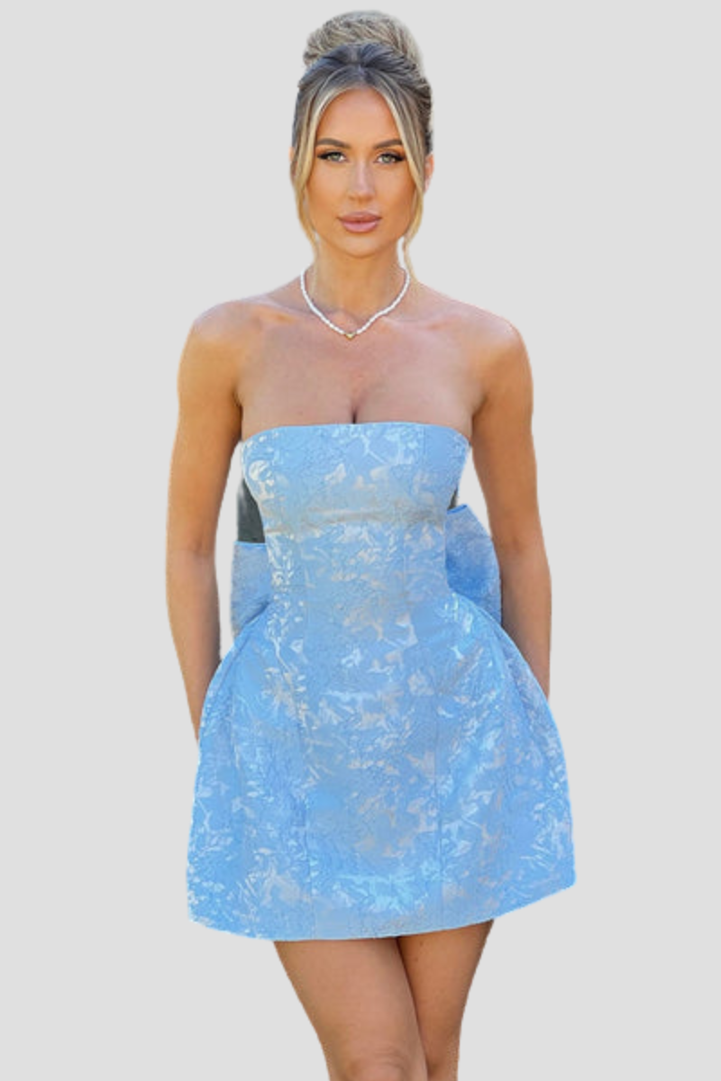 Strapless Bow Back Mini Dress for Elegant Party Style