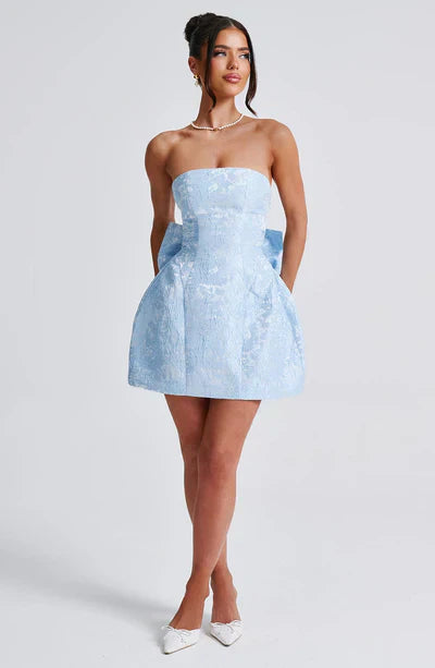 Strapless Bow Back Mini Dress for Elegant Party Style