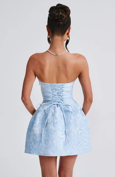 Strapless Bow Back Mini Dress for Elegant Party Style