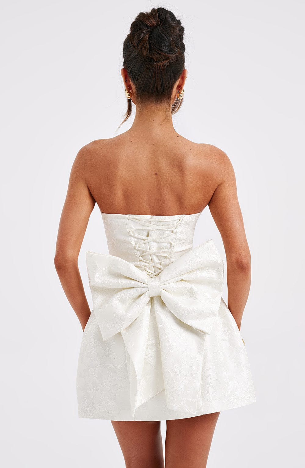 Strapless Bow Back Mini Dress for Elegant Party Style