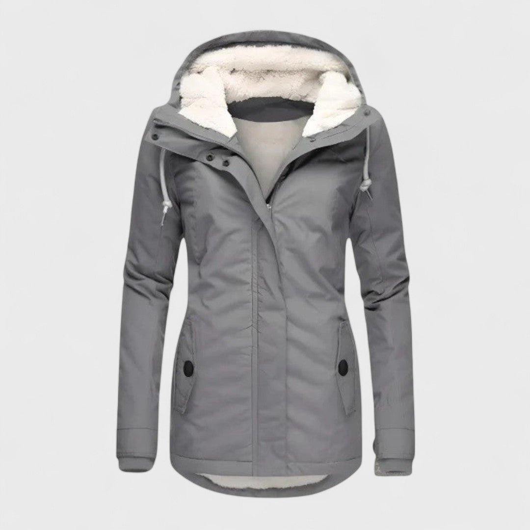 Fleece-Lined Waterproof Hooded Winter Jacket