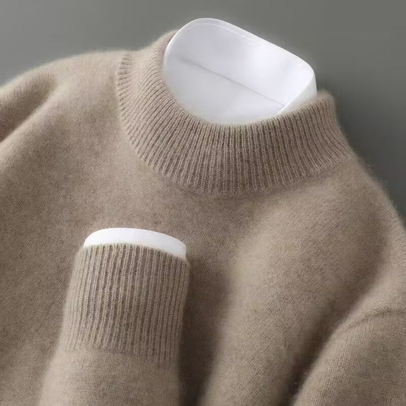 Soft Knit Mock Neck Sweater with Ribbed Trim