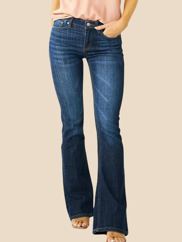 High-Waisted Dark Wash Flared Jeans