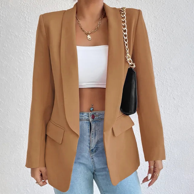 Women’s Longline Tailored Open-Front Blazer