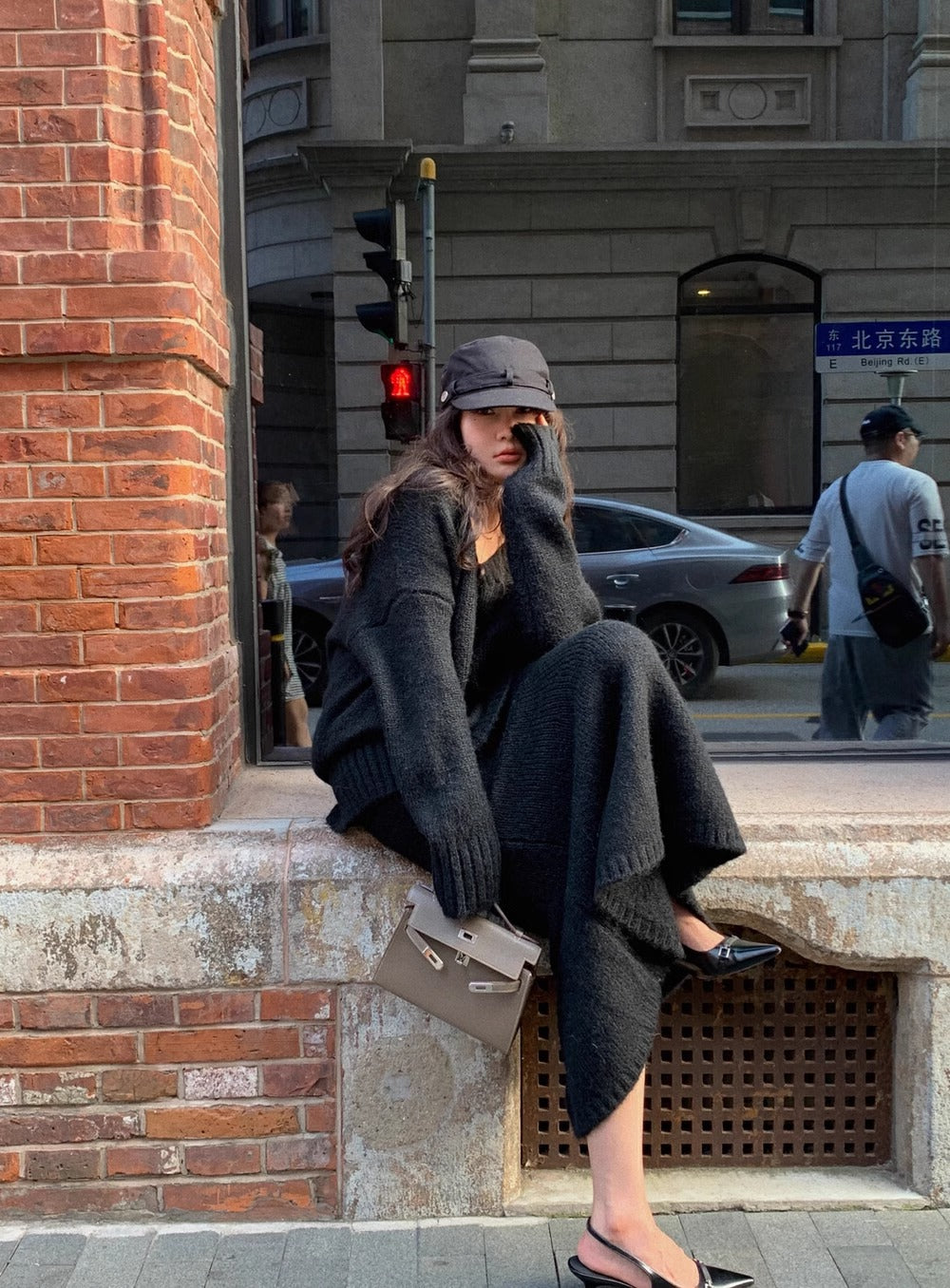 Cozy Knit Two-Piece Sweater and Maxi Skirt Set