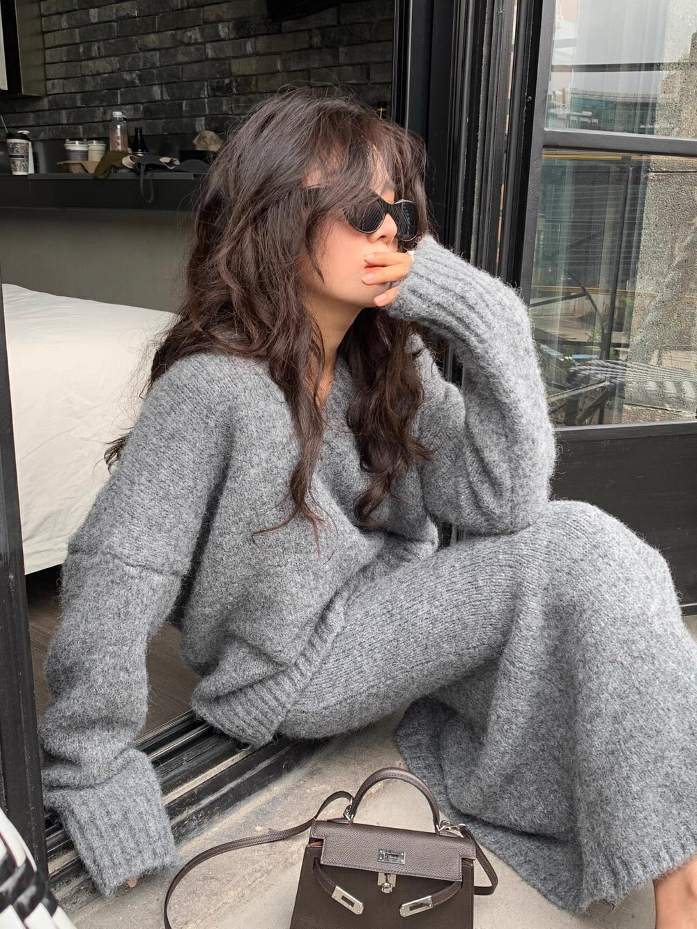 Cozy Knit Two-Piece Sweater and Maxi Skirt Set