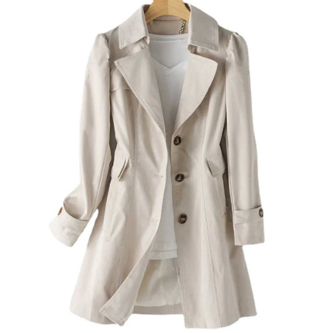 Women’s Classic Lightweight Button Trench Coat