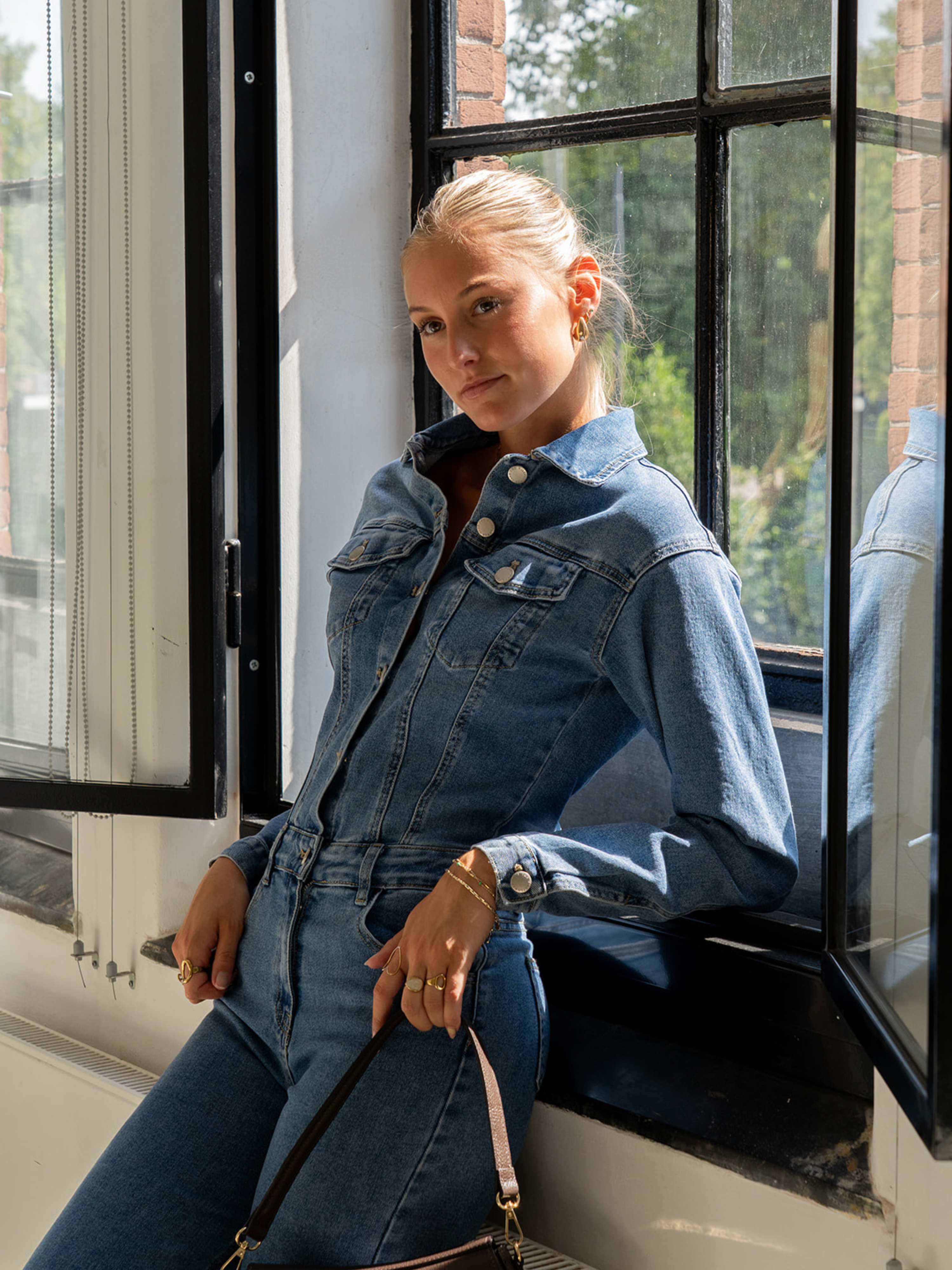 Relaxed Fit Denim Jacket and Jeans Set