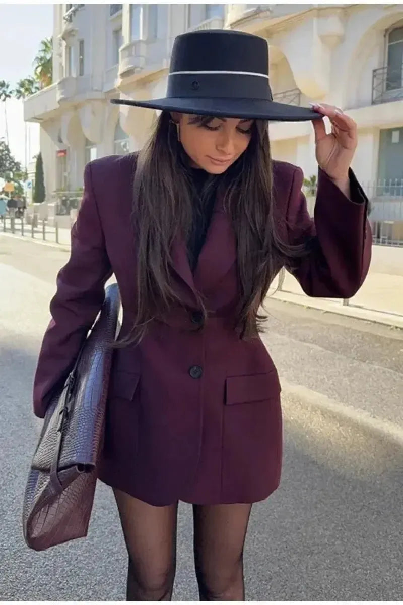 Tailored Double Breasted Blazer Jacket with Structured Fit