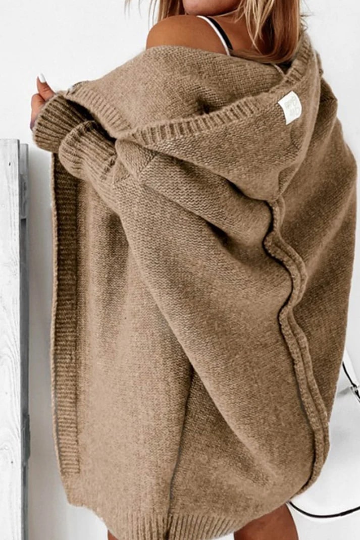 Oversized Hooded Knit Cardigan Jacket