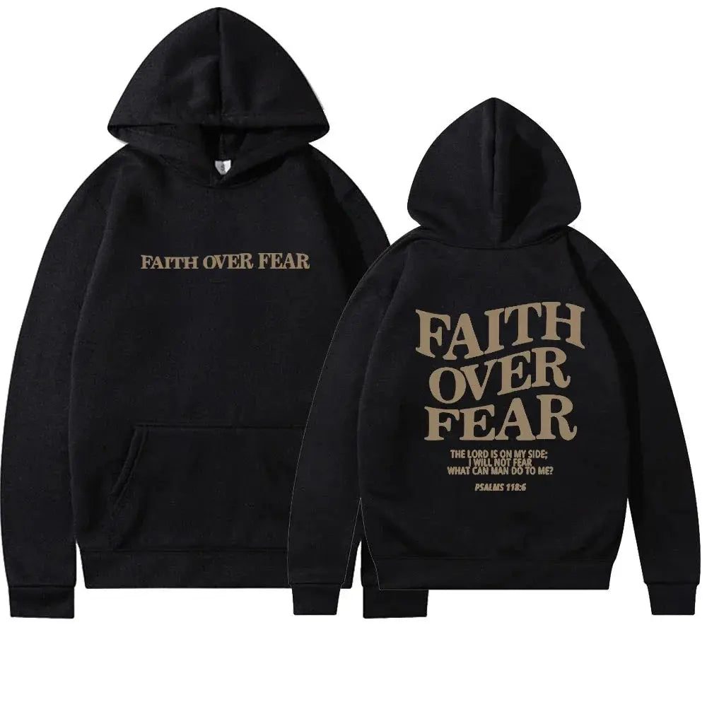 Inspirational “Faith Over Fear” Graphic Hoodie